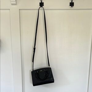 Aldo Black Crossbody Bag Sleek Crocodile Design